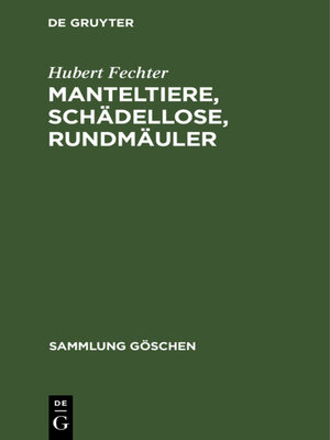 cover image of Manteltiere, Schädellose, Rundmäuler